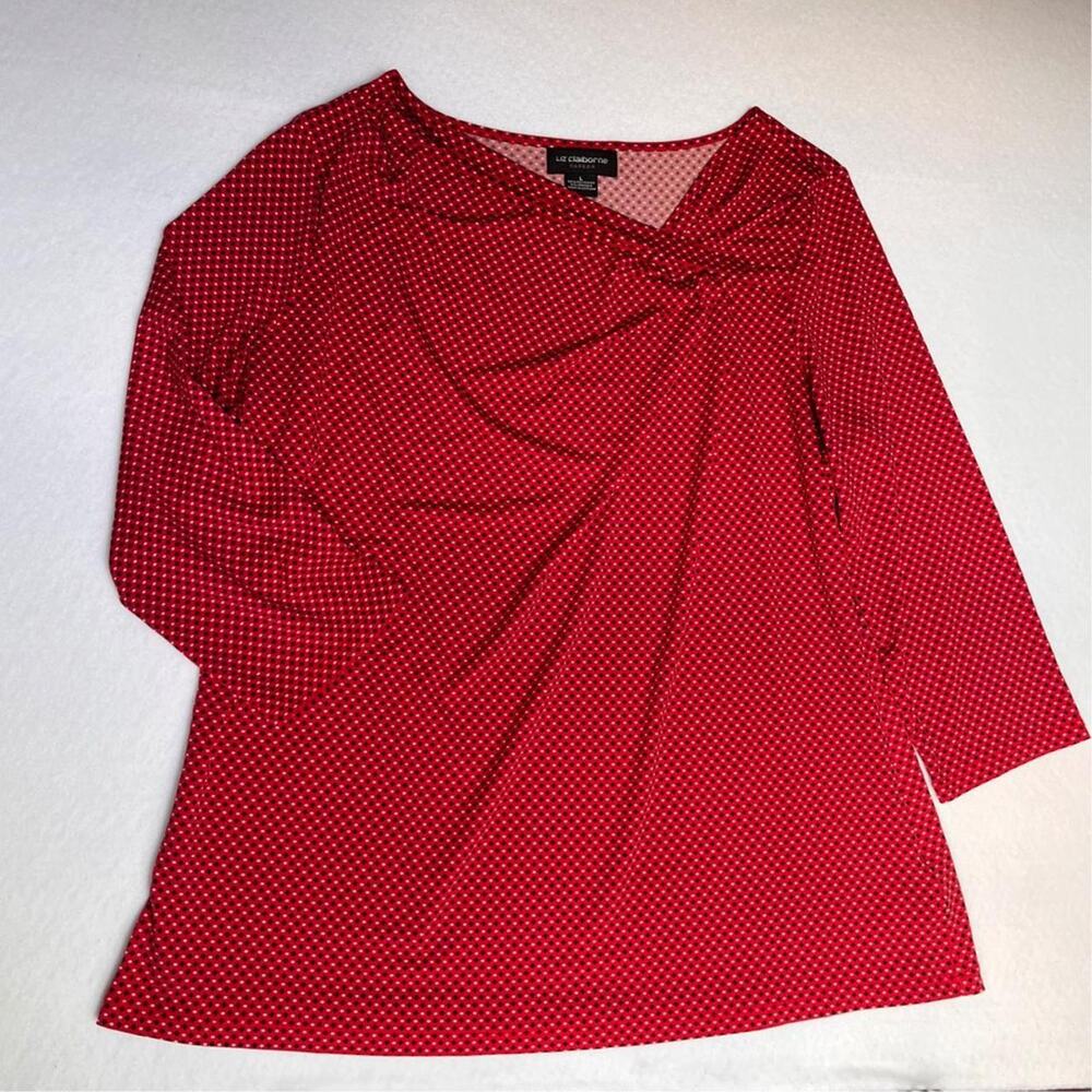 Retro liz claiborne red top